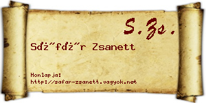Sáfár Zsanett névjegykártya
